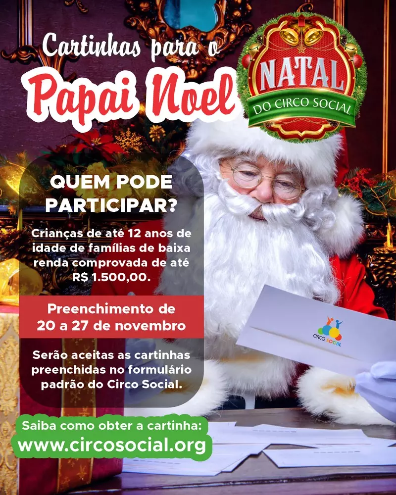 Circo Social inicia campanha de Natal com adoção de cartinhas